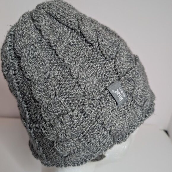 Heat Holders Women's Cable Knit Beanie Gray with  Sherpa Lining - Picture 1 of 5